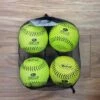 Markwort Set Of Optic Yellow 12" Weighted Leather Training Softballs